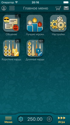 Gameplay of the Backgammon LiveGames - long and short backgammon for Android phone or tablet.
